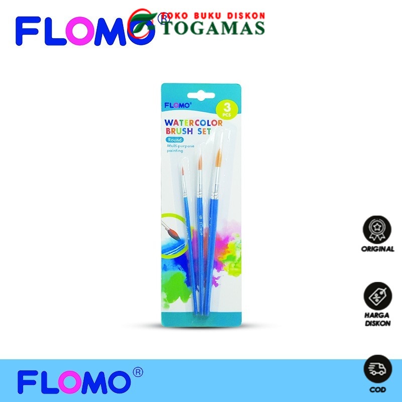

Flomo Water Color Brush Set ( Blue Color = Kuas Round )