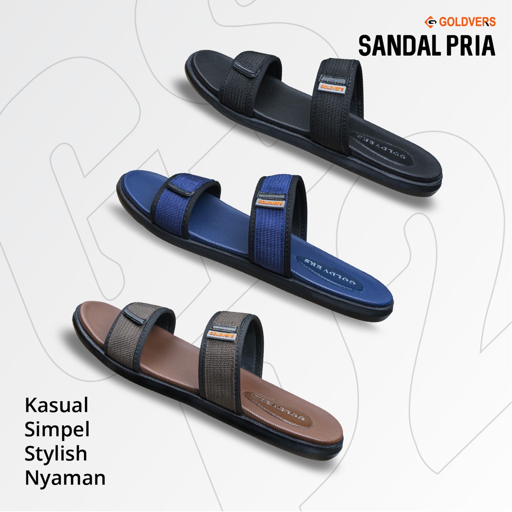 Sandal Pria Sandal Selop Cowok Sendal Santai Sandal Ori GOLDVERS Berkualitas Import - Goldies