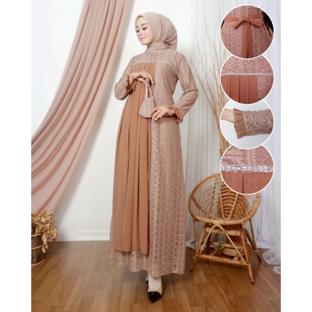 Gamis Malika Doty Renda Original Butik