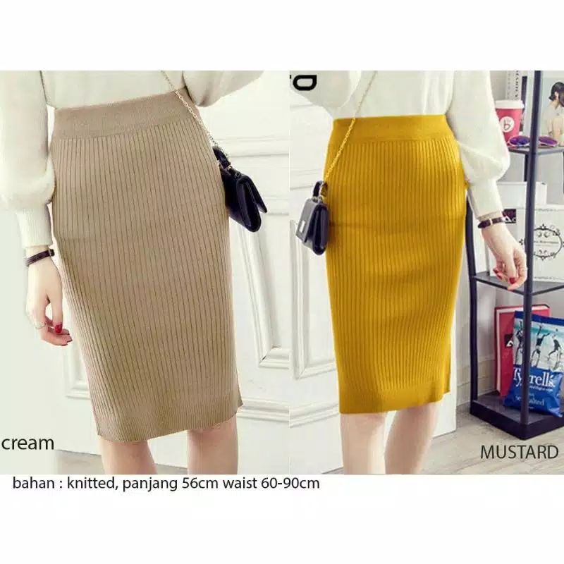 ROK SPAN RAJUT PENDEK PREMIUM TERMURAH/ROK MIDI SKIRT WANITA/ROK RAJUT PENDEK PREMIUM