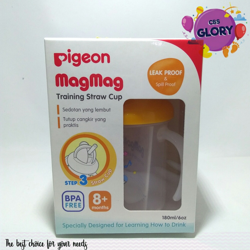 Pigeon Mag Mag Straw Cup Step 3 Botol Minum Sedotan Untuk Usia 8+ Bulan