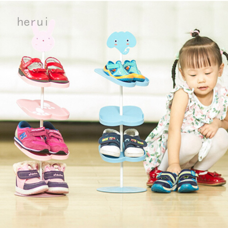 Herui Shoe Rack Children S Vertical Floor Simple Plastic Combination Shopee Indonesia