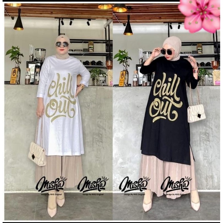 TUNIK KAOS WANITA CHIL OUT//DASTER KAOS WANITA
