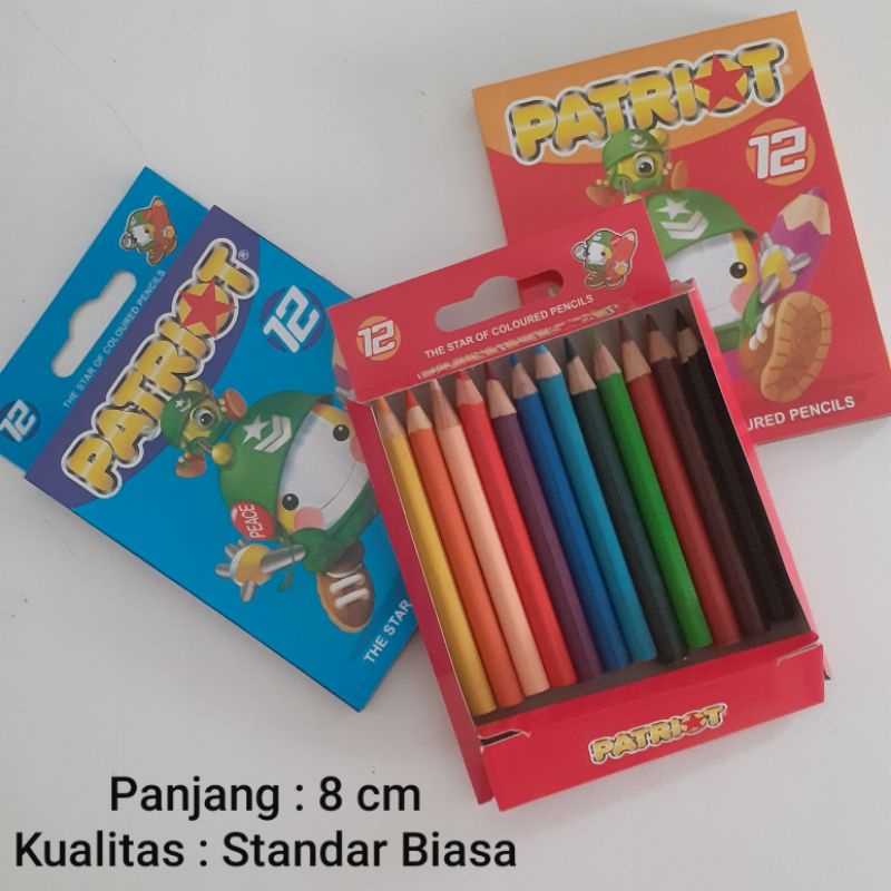 Pensil Warna BT21 - Pensil Warna BTS isi 12 - Colour Pensil-Merk Patriot 8 cm