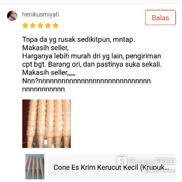 Cone Kerucut Kecil 50 pcs + Bubble Wrap No COD (krupuk es krim / opak / contong / corong ice cream)