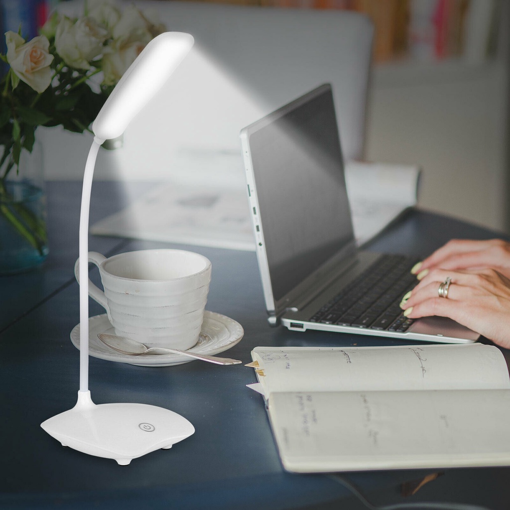 Lampu Belajar Led Dimmable Flexible Portable Dengan Port Charger Usb Dan Saklar Sentuh