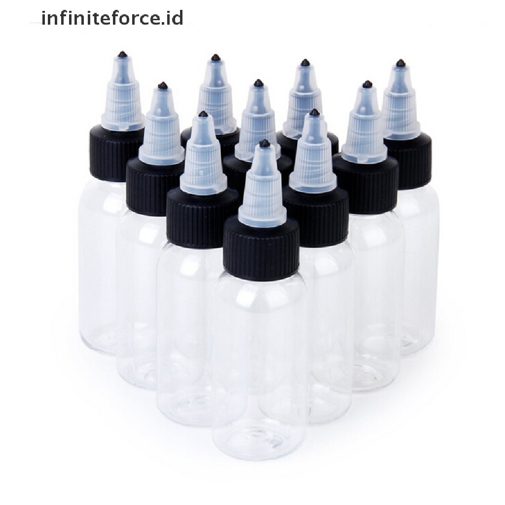 1pc 30ml 1oz Botol Plastik Kosong Dengan Tutup Putar Untuk Tinta Pigmen Tato