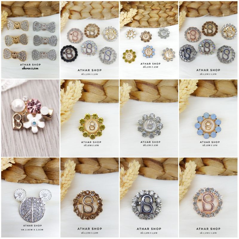 Bros B/bross signature branded import premium/brooch button/Bros hijab Athar shop scarve/Bros dada-2