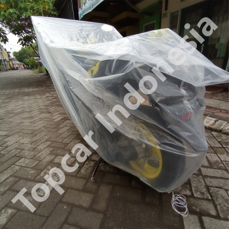 Cover Motor Transparan Tebal Plastik Outdoor Indoor Waterproof Anti Air