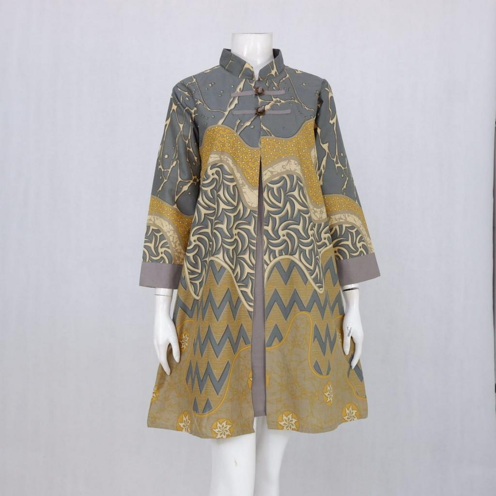 Tunik Batik Koin Madhani 03 | Dress Baju Kerja Batik