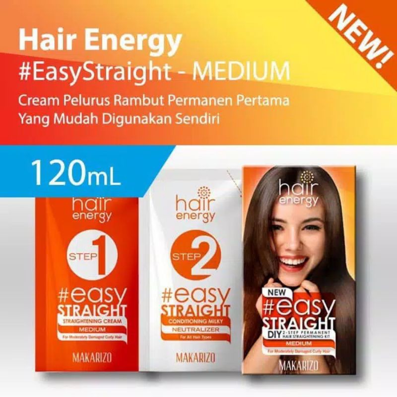 PELURUS RAMBUT PRIA WANITA PERMANEN TANPA CATOK AMAN MAKARIZO HAIR ENERGY EASY STRAIGHT