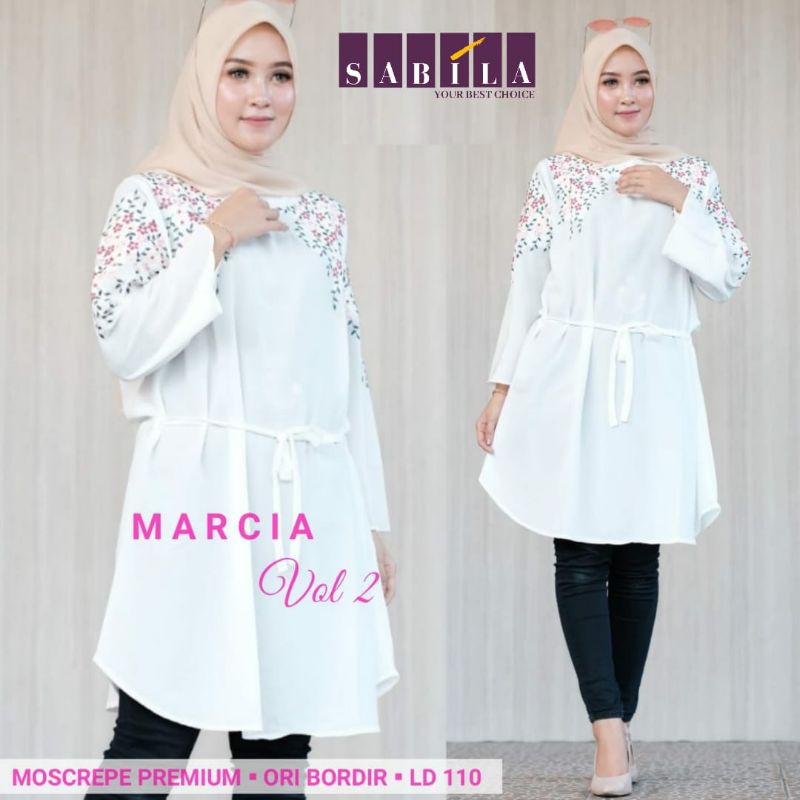 ADELIA TUNIK PUTIH JUMBO XXL BORDIR // BAJU KERJA WANITA // ATASAN WANITA MUSLIMAH