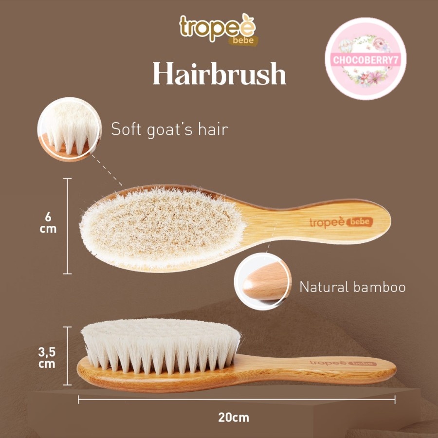 Tropee Bebe Bamboo Premium Hair Brush / Hair Comb Sisir Rambut Anak Bamboo