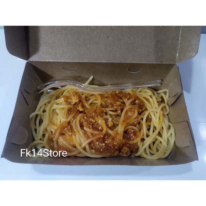 

Paket Nasi Box Isi Spagheti Beef Bolognaise Keju