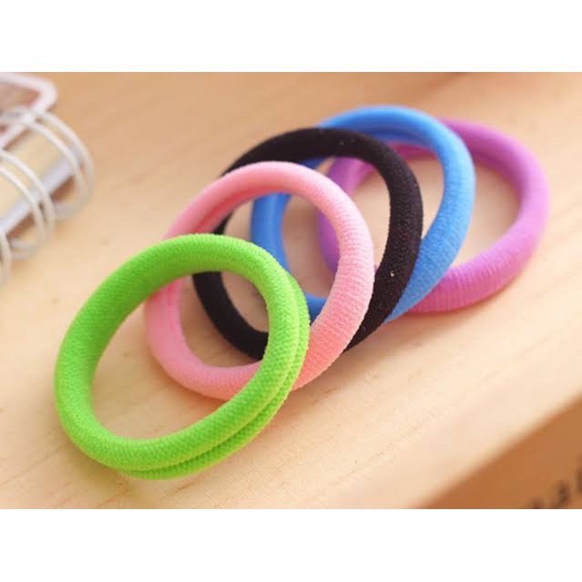 BAJ IKAT RAMBUT POLOS GELANG KUNCIRAN IKET HEAD-BAND LOT BAHAN KARET WARNA WARNI MURAH AWET IR024