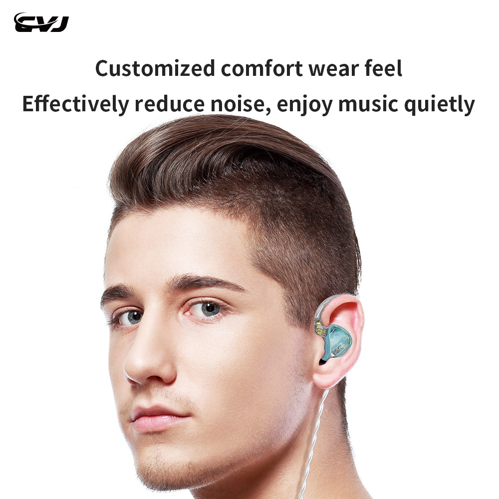 Cvj River Dusk Autumn Moon Earphone HIFI 1BA + 1ddd Hybrid Teknologi Resin Heavy Bass