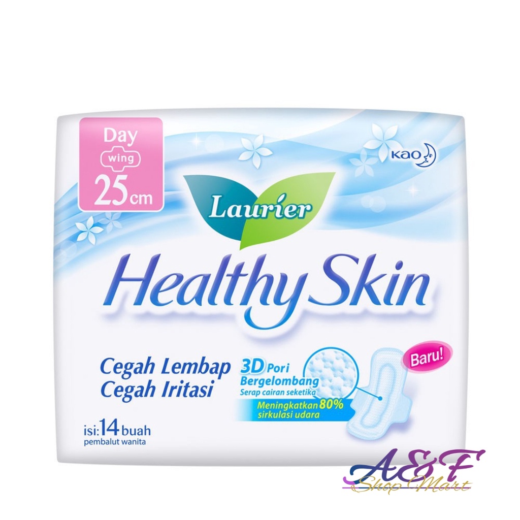 Laurier Healthy Skin Day Wing 25cm 14s - Pembalut Wanita