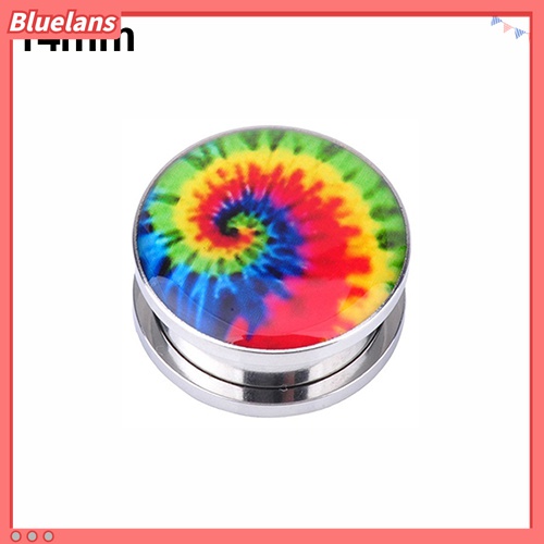 1 Pasang Ear Plugs Tunnels Bahan Stainless Steel Gaya Punk Untuk Unisex