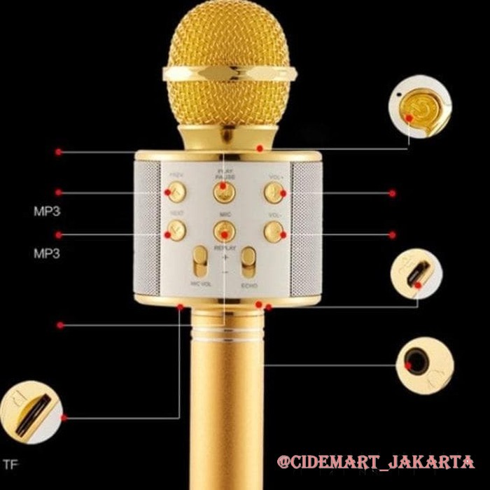 [JAKARTA] MICROFON KARAOKE WS858 / MIC KARAOKE WIRELESS BLUETOOTH WSTER WS-858