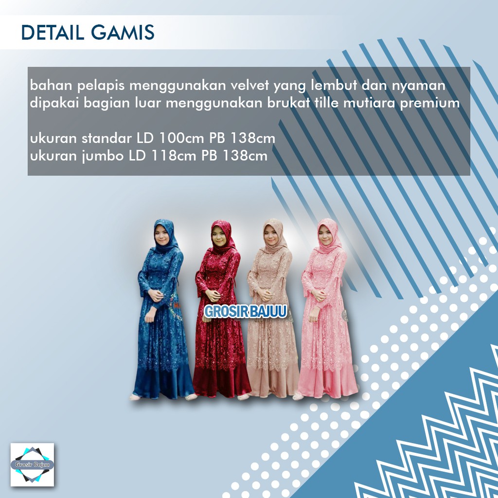 GAMIS BRUKAT PEVITA MUTIARA DRESS MUSLIM TILLE MUTIARA grosirbaju