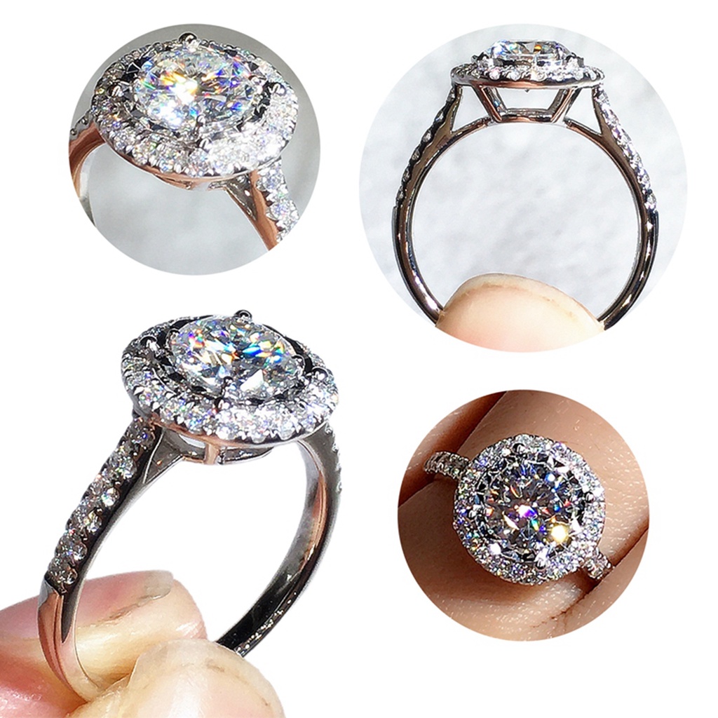 Cincin Kristal Cubic Zircon AAA Untuk Wanita