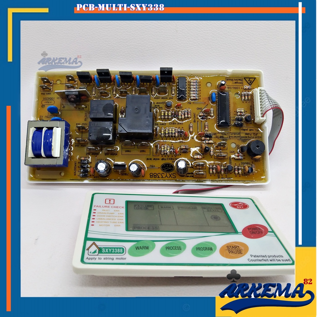 MODUL MESIN CUCI PRONT LOADING MULTI / UNIVERSAL LCD DISPLAY SXY338 MAINBOARD  INVERTER 1 TABUNG