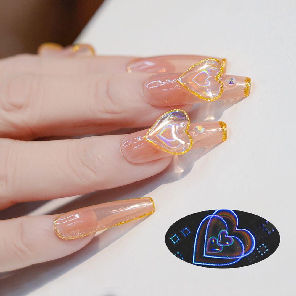 Mxbeauty Stiker Kuku 3D Motif Hati / Bintang Untuk Nail Art / Manicure