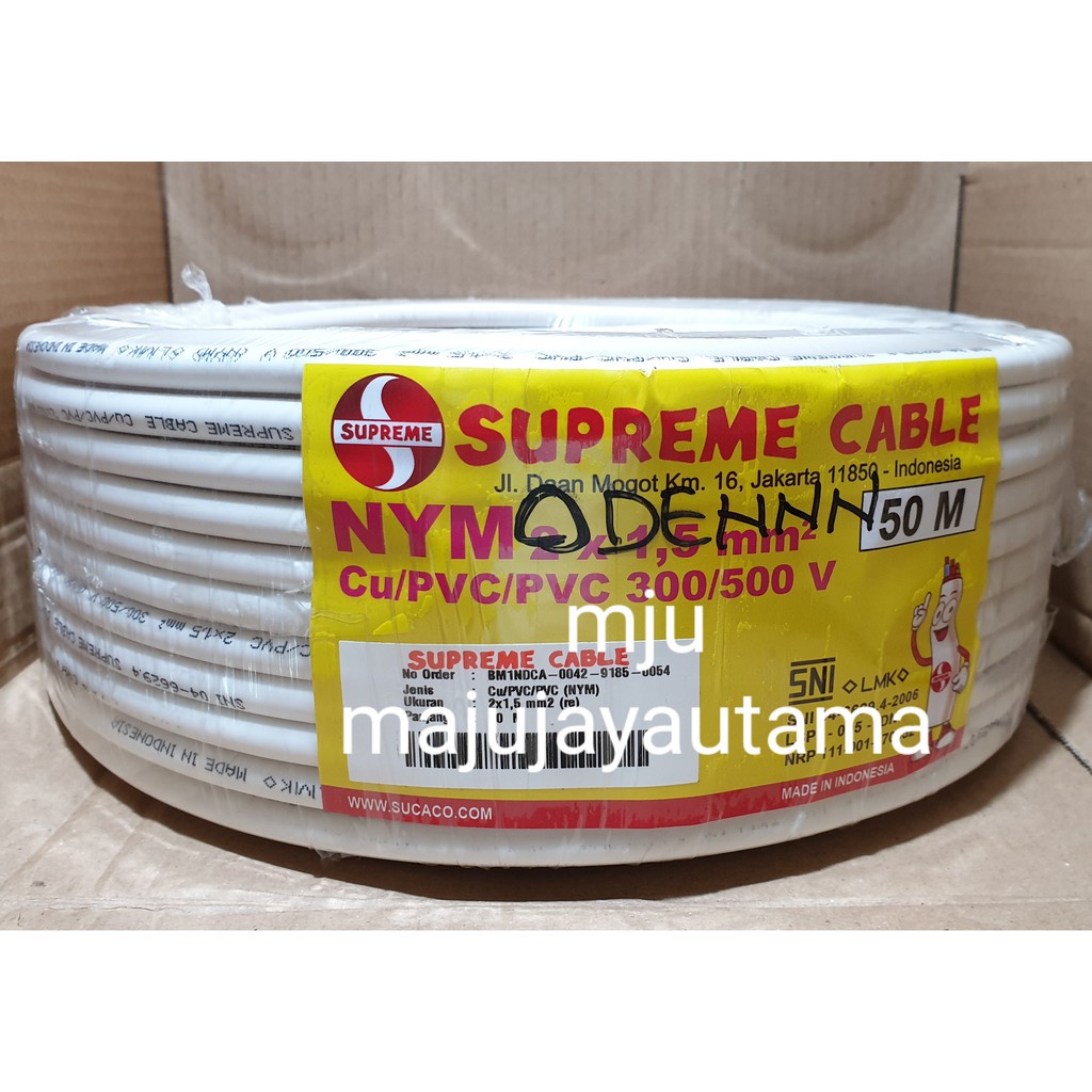 KABEL SUPREME NYM 2x1,5 mm 50 m meter 2x1.5 50m 2 x 1,5 Cable 2 x 1.5