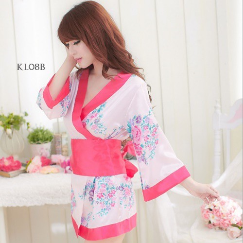 [LIMITED STOK] BAJU TIDUR SEXY LINGERIE KIMONO SLEEPWEAR PREMIUM PINK KL08B