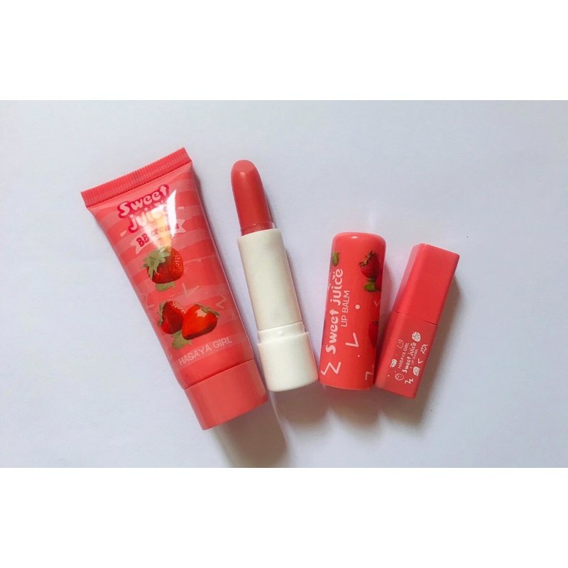 Hasaya Girl Set 3in1 Foundation + Lipgloss + Lipbalm Peach | Strawberry