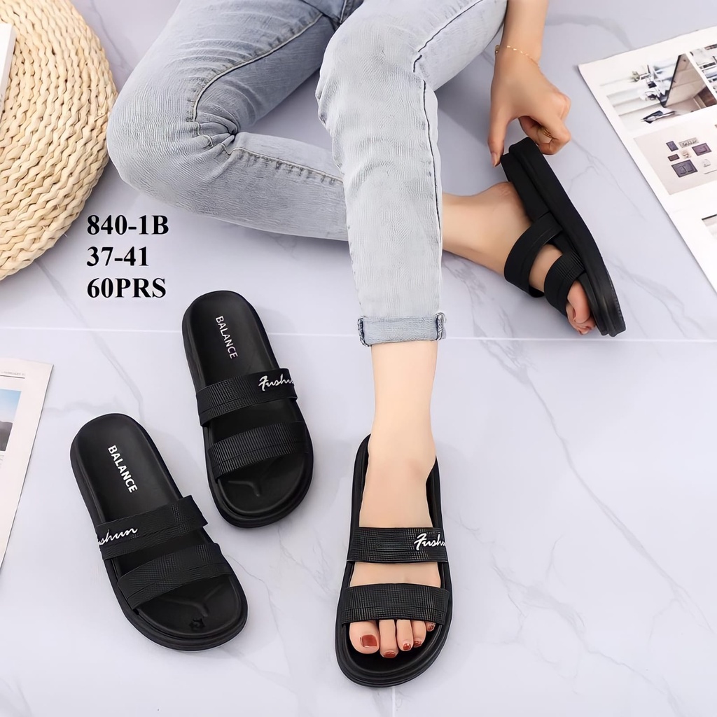 (COD) Sandal Tali Dua Jelly Karet Import  Sol Tebal Balance 840 1B