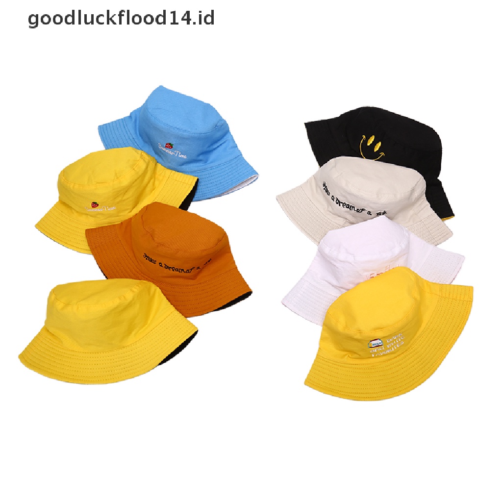 [OOID] Fashion Women Breathable Double-Sided Cotton Bucket Hat Hunting Fishing Sun Cap ID