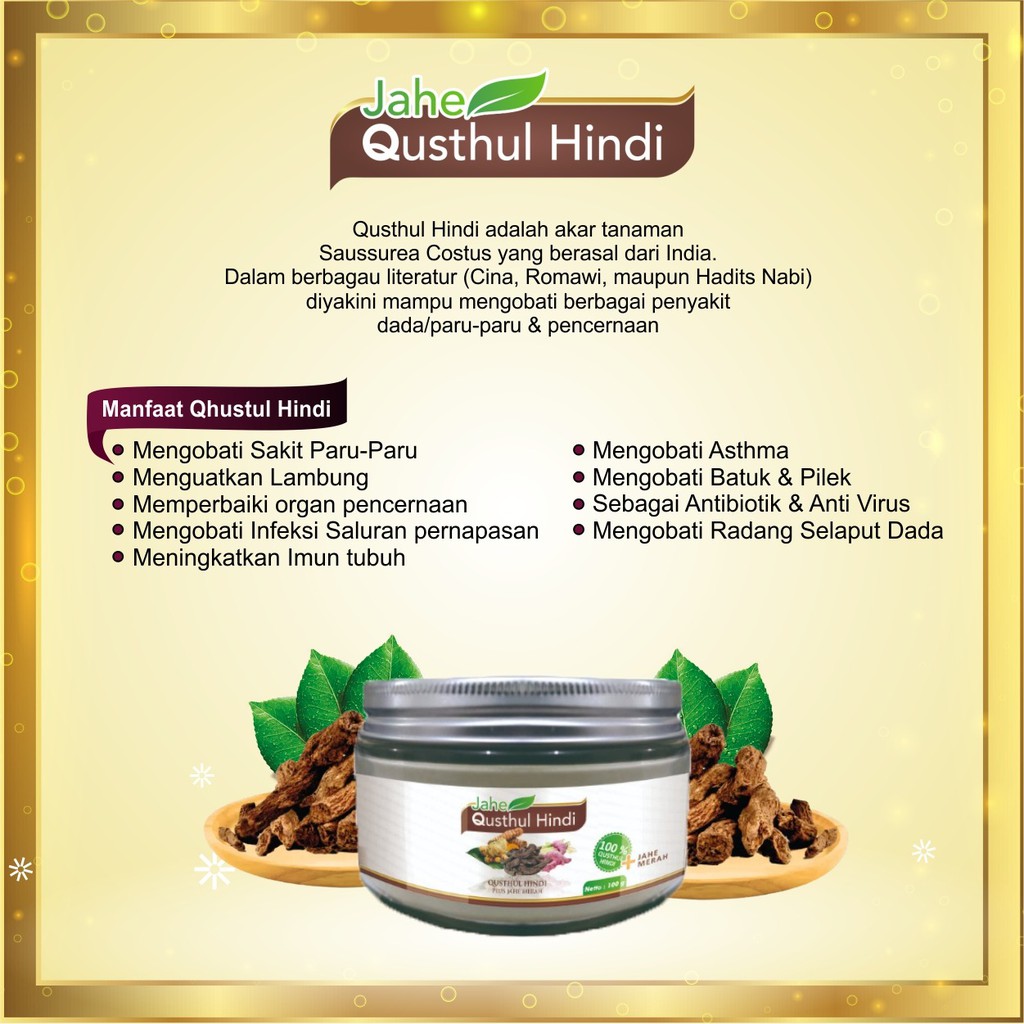 Jahe Qusthul Hindi 100gram - Qusthul Hindi Serbuk - Qusthul Hindi - Qusthul Hindi - probiotik