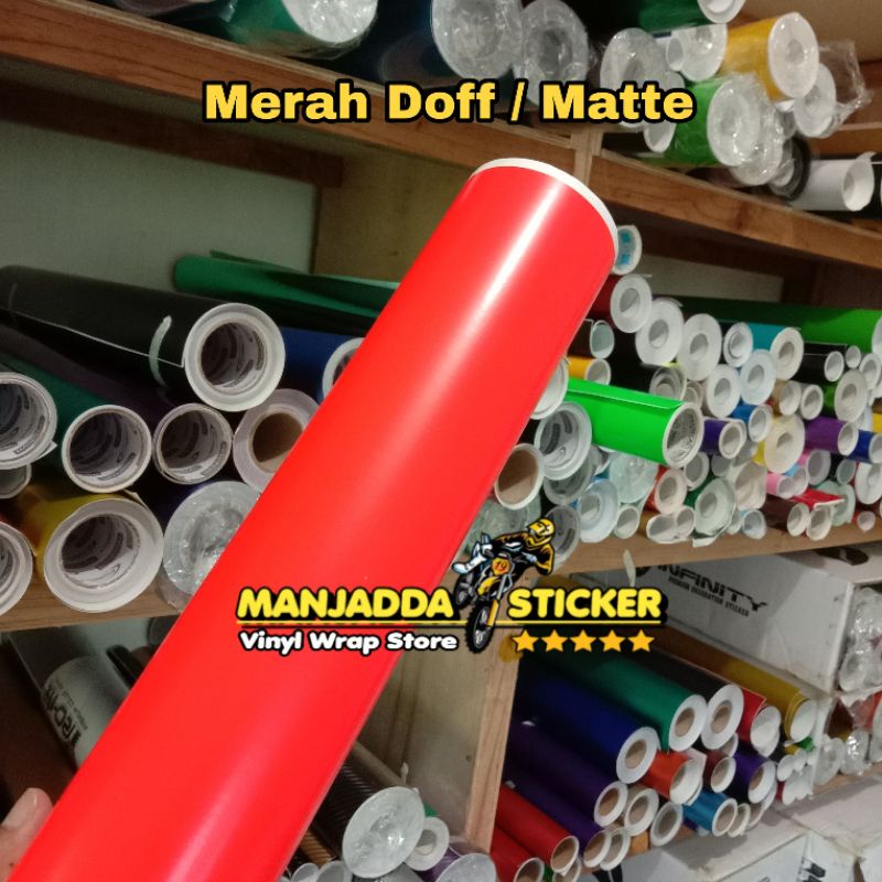 Stiker Skotlet Motor Warna Merah Doff Matte Kualitas Premium