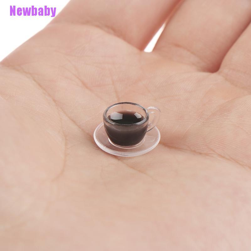 Newbaby Mainan Miniatur Cangkir Kopi Skala 1: 12 Untuk Aksesoris Rumah Boneka