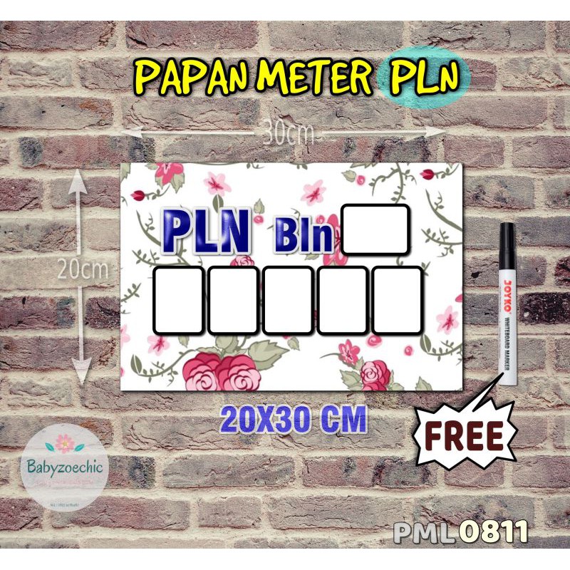 

Zoe Papan Meter Listrik PLN PAM motif Unik - Flower 11