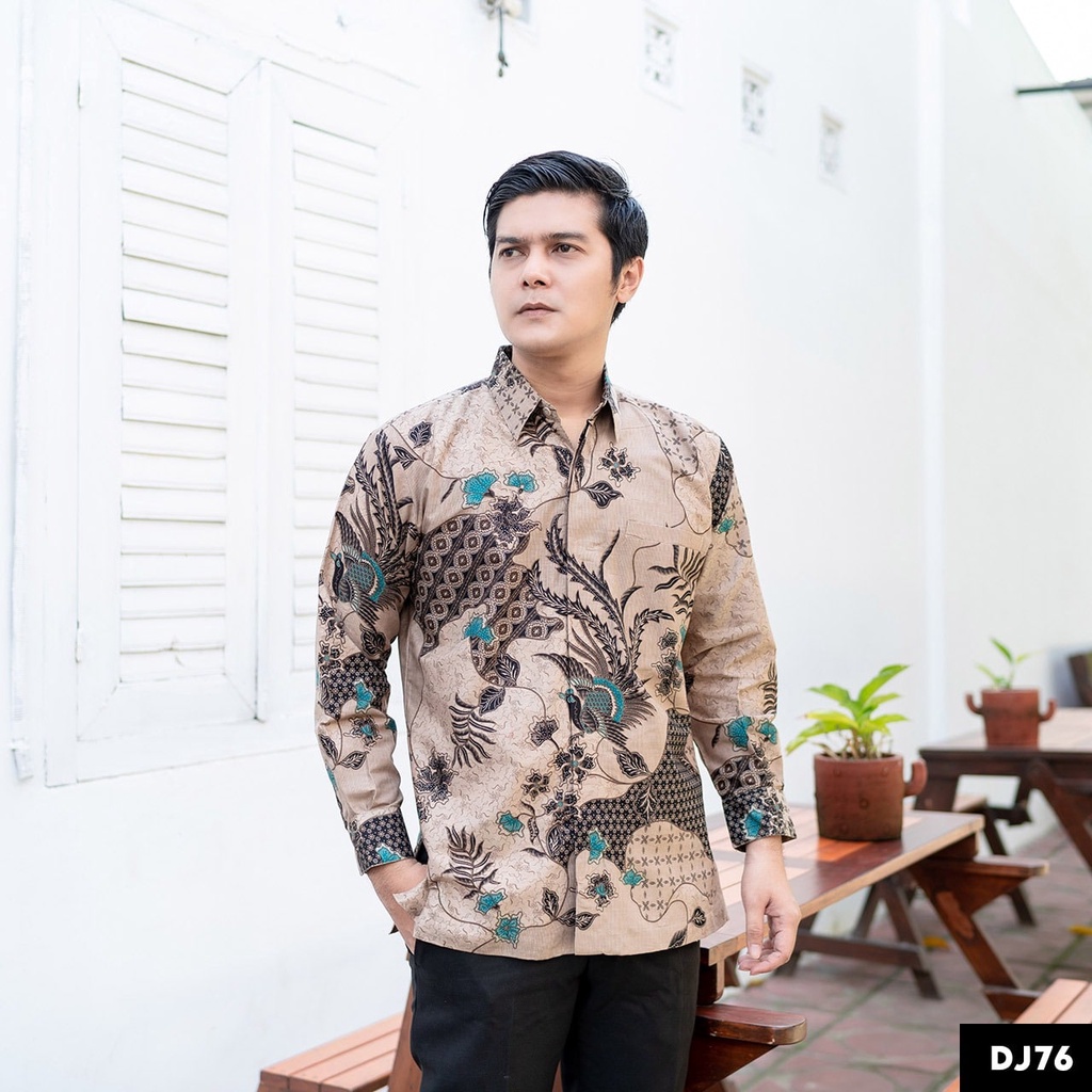 Batik Pria Lengan Panjang BATIK BERKAH HRB026 motif KERATONAN Kode 002 size M L XL XXL Reguler