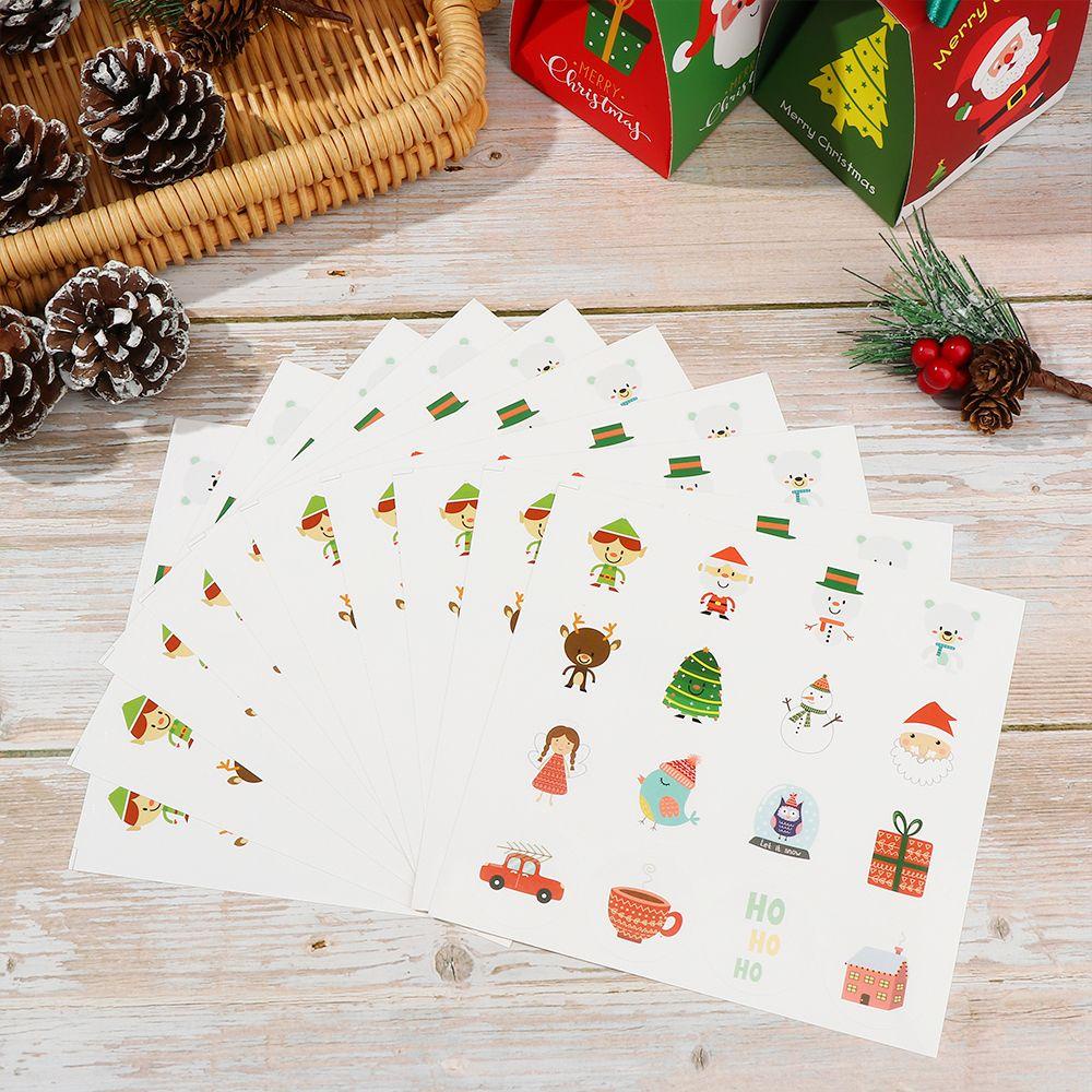 Solighter 160pcs Kemasan Sticker Gift Tag Natal Handmade DIY