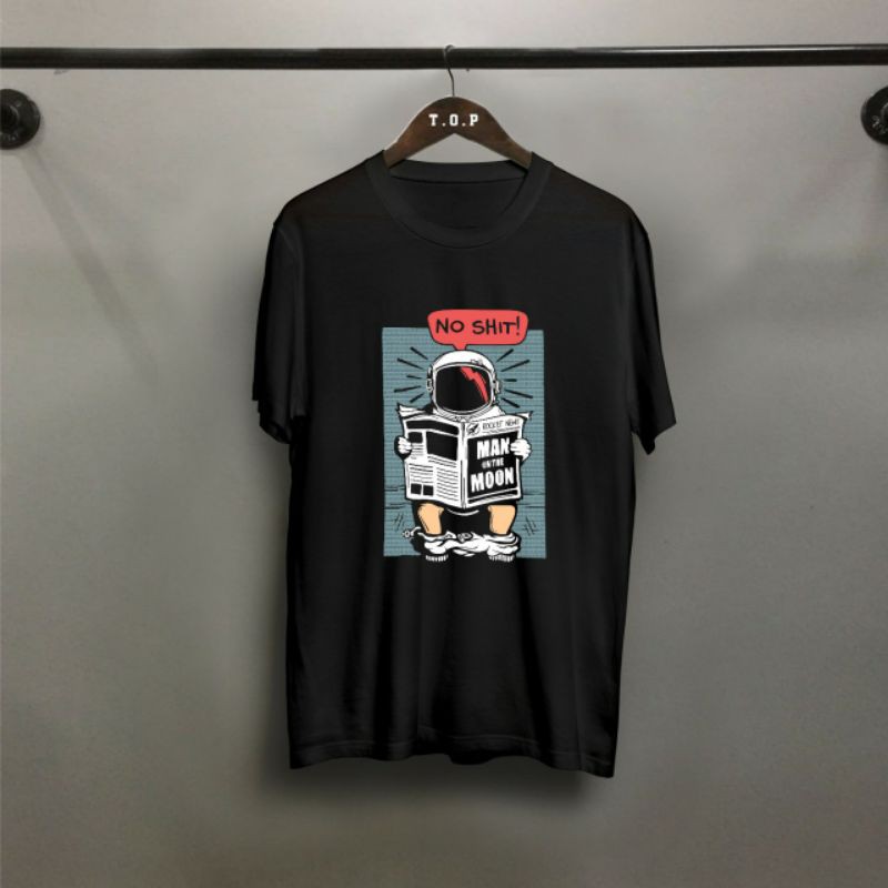 (COD) - Kaos murah baju distro tshirt pria wanita.kaos combed 30s motif astronot koran