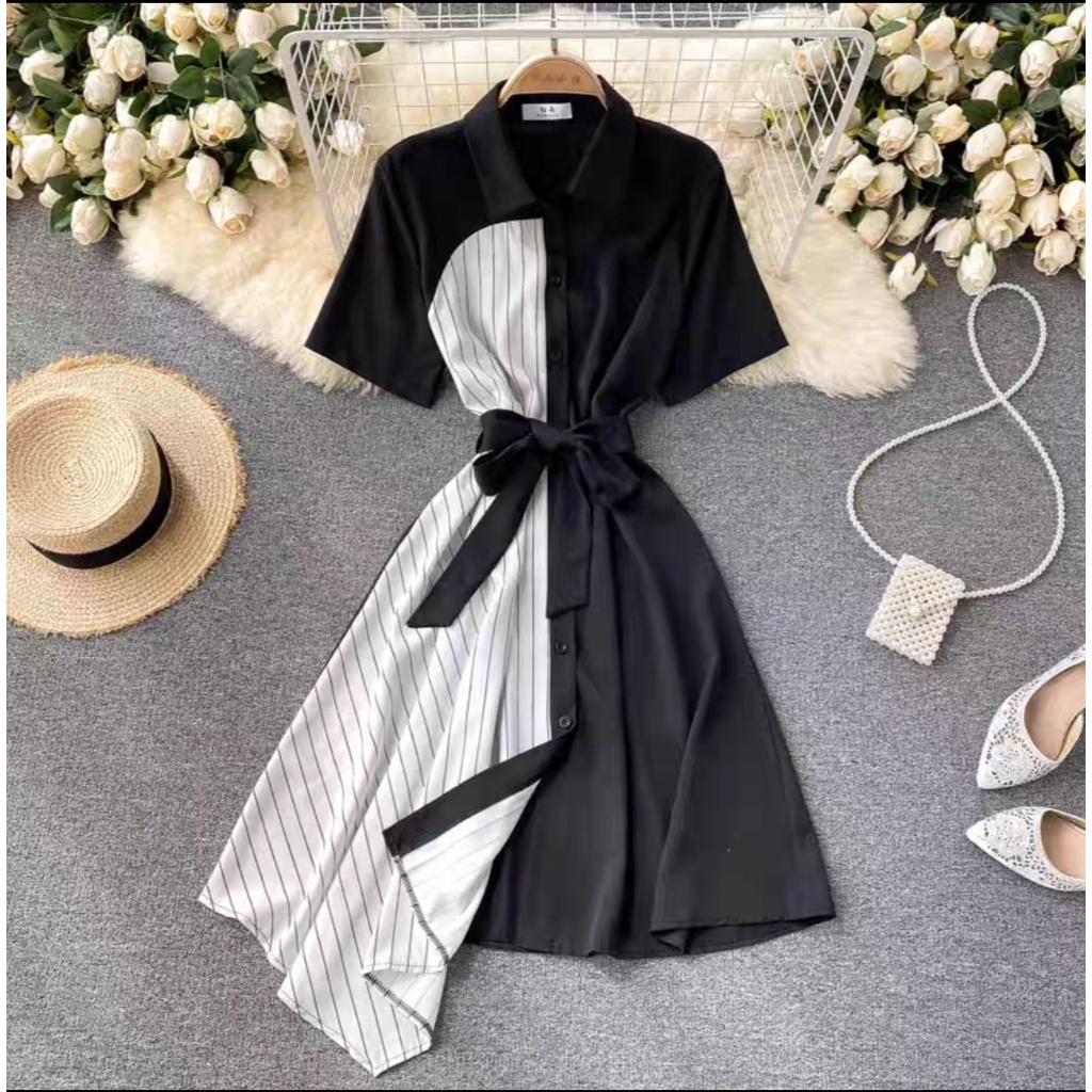 FWG - DRESS SAINA / DRESS CASUAL / DRESS WANITA KOREA / DRES / DRESS TERBARU