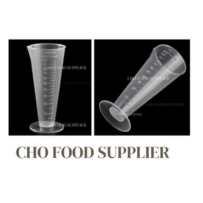GELAS TAKAR JIGGER 100 ML / GELAS TAKAR PLASTIK 100 ML / MEASURING CUP 100 ML