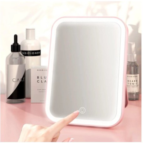 ♫ Megata ♫ A235 Cermin Lampu LED Rechargeable Tombol Touch Screen / Cermin Makeup LED / Kaca Cermin Lampu Charge / Mirror LED