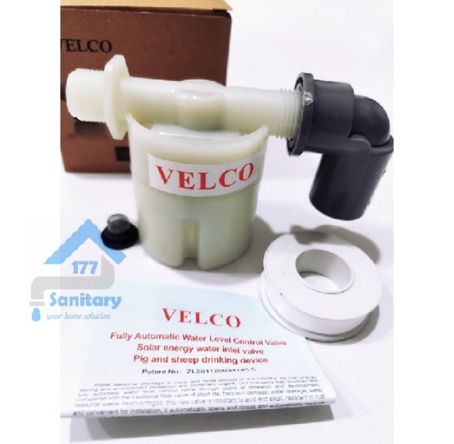 Paket kran velco + knie + sealtape - kran otomatis invelco serba guna pelampung tangki toren