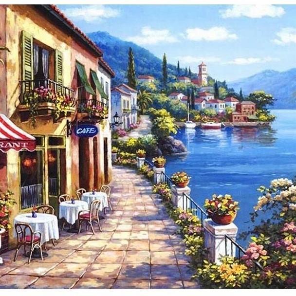 

Kanvas | Ready Stock Home Decor Canvas Paint By Number Kit Oil Painting