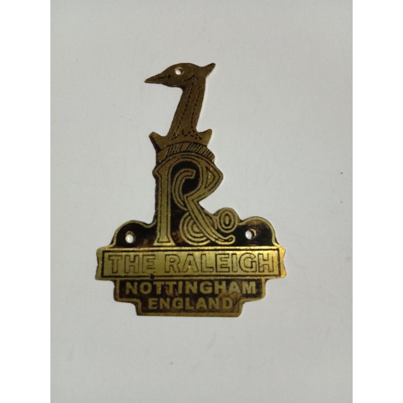 THE RALEIGH, Plat, Logo, Emblem Sepeda Onthel