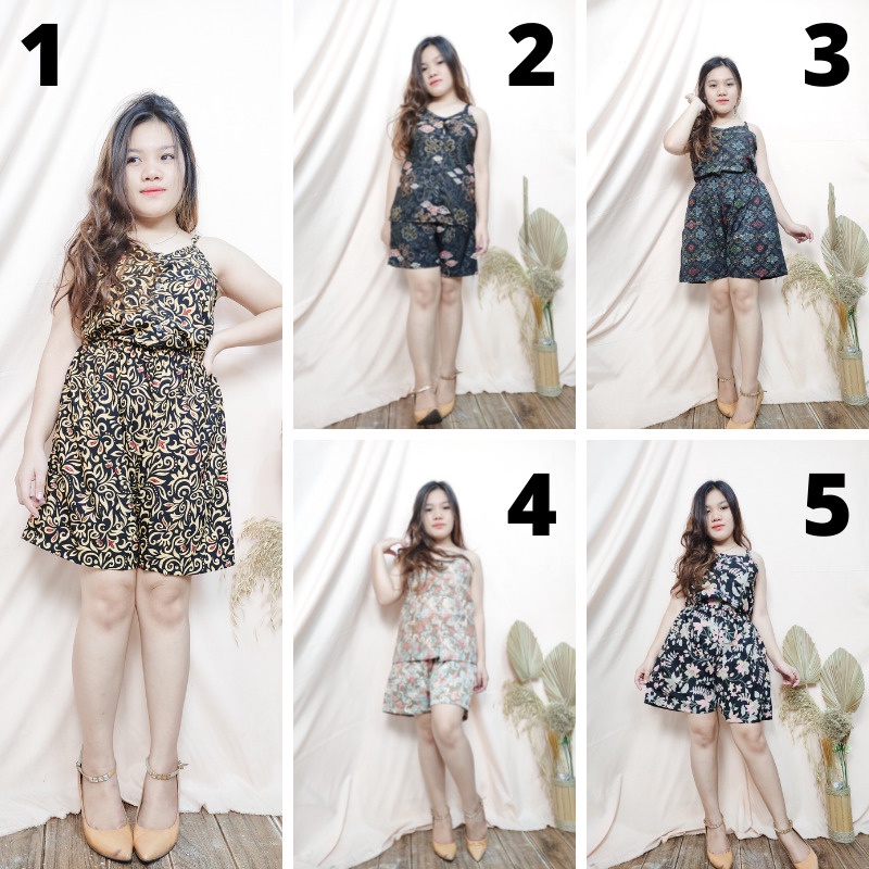 SB Collection Stelan Senia Tanktop dan Celana Pendek Batik Wanita All Size