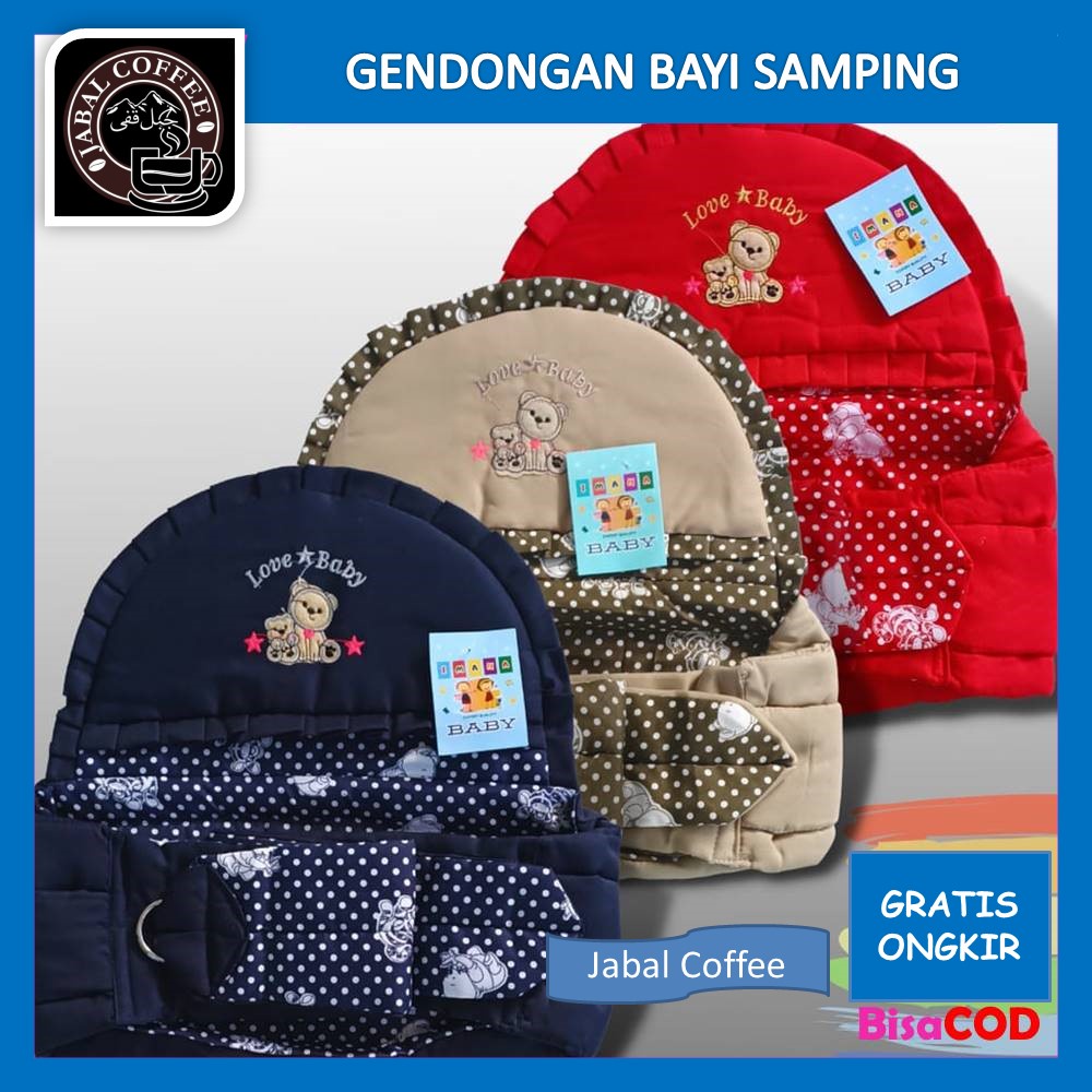 Gendongan Ring Sling Bordir Beruang / Gendongan Bayi Samping / Gendongan Bayi Cowok Cewek