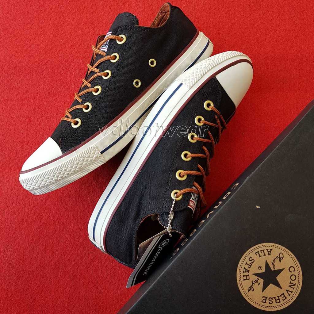  SEPATU  CONVERSE ALL  STAR  HI BLACK NAVY TALI  TAN LOW GRADE 