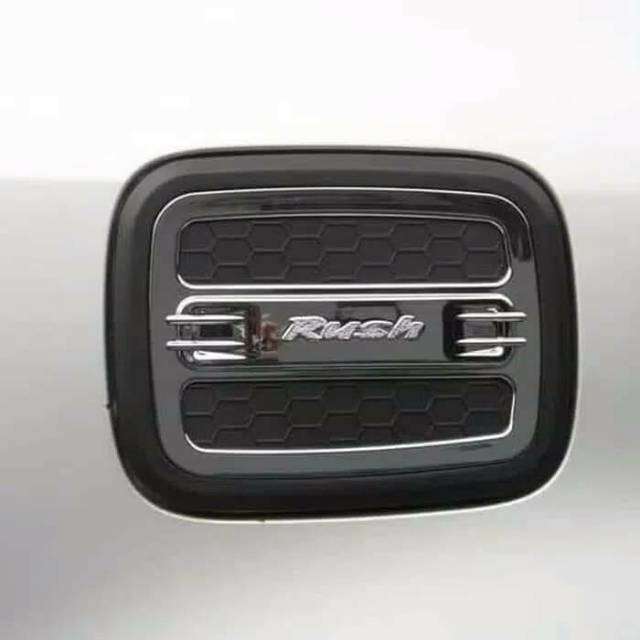 Tank cover mobil New Rush hitam lis chrome