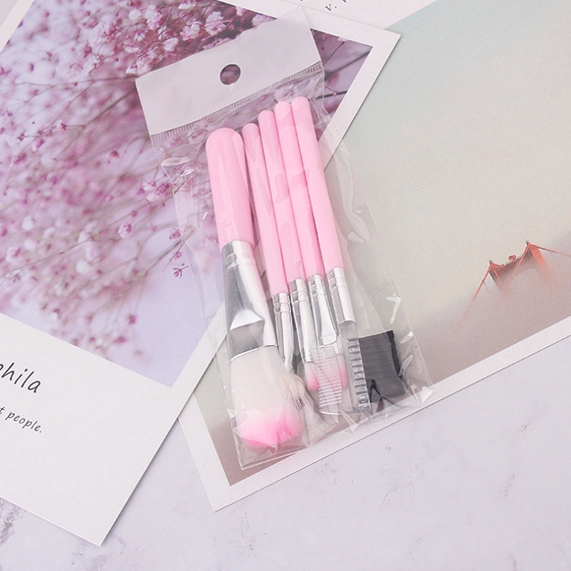 Set Brush Kosmetik Laky Land 5pcs  /  Makeup Tahan Lama Warna Pink